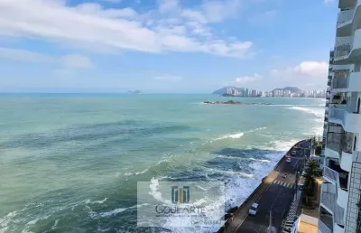 Apartamento alto padrão com sacada gourmet e vista total para o mar, 3 suítes climatizadas sendo 1 com acesso a sacada + 1 dormitório de serviço, lazer no condomínio, pitangueiras - guarujá/sp.