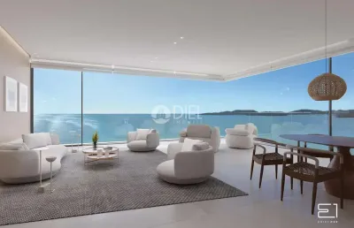 Apartamento com 4 suítes - frente ao mar, meia praia, itapema - sc