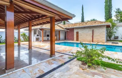 Casa em condomínio de alto padrão em campinas-sp: 4 quartos, 2 suítes, 3 salas, 5 banheiros, 4 vagas de garagem, 458,30m².