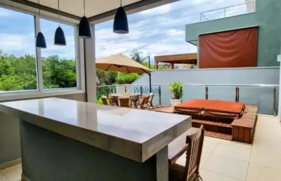 Luxuosa casa em condomínio à venda em campinas-sp, parque das quaresmeiras: 4 quartos, 4 suítes, 3 salas, 6 banheiros, 4 vagas, 300m².