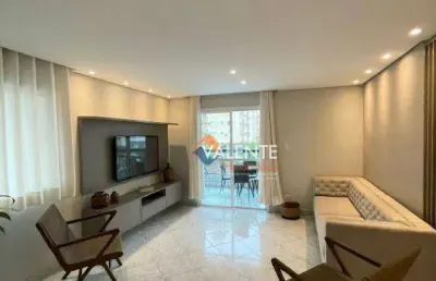 Apartamento mobiliado com 3 dormitórios à venda, 125 m² por r$ 700.000 - tupi - praia grande/sp
