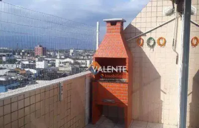 Cobertura com 2 dormitórios à venda, 62 m² por r$ 430.000,00 - centro - são vicente/sp