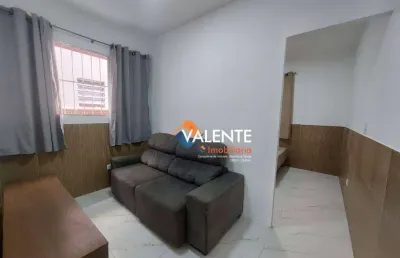 Apartamento mobiliado com 1 dormitório para alugar, 30 m² por r$ 1.600/mês - tupi - praia grande/sp