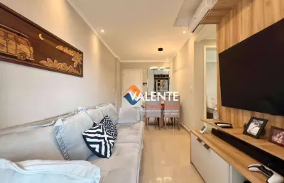 Apartamento mobiliado com 2 dormitórios à venda, 63 m² por r$ 530.000 - canto do forte - praia grande/sp