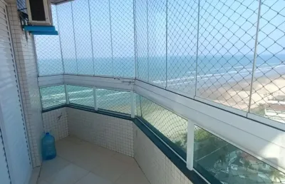 Apto frente mar mar no caiçara com lazer completo e vista mar