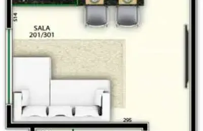 Apartamento à venda no ed. gentios com 1 quarto e 37m²