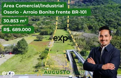 Terreno à venda na uf: rs   cep:95520-000   cidade: osório   bairro: arroio das pedras br 101 km 82, arroio das pedras, osório por r$ 689.000