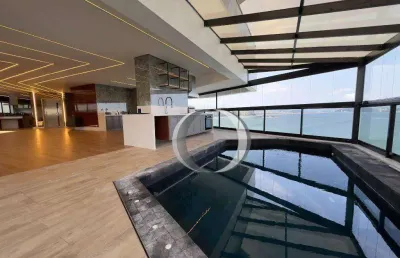 Apartamento com 4 dormitórios para alugar, 364 m² por r$ 25.000,01/mês - astúrias - guarujá/sp