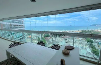 Praia da enseada no guarujá, andar alto com vista total do mar, lazer de clube, 2 vagas na garagem