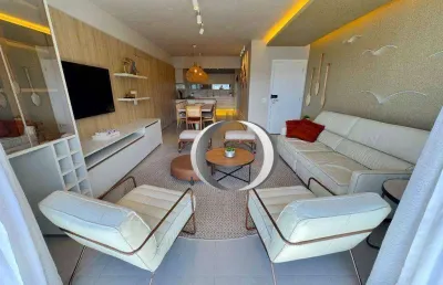Apartamento deslumbrante, moderno e sofisticado, pé na areia, vista total para o mar e lazer clube