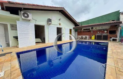 Jd. albamar - casa com 4 dormitórios à venda, 180 m² por r$ 950.000 - jardim albamar - guarujá/sp