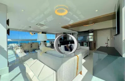 Apartamento com vista pro mar, 3 suítes, varanda gourmet integrada, 2 vagas, à venda, 152 m² por r$ 2.500.000 - enseada - guarujá/sp