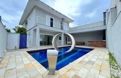 Casa em condomínio com piscina, espaço gourmet, 4 suítes à venda, 300 m² por r$ 1.600.000 - jardim albamar - guarujá/sp