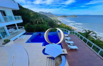Residência de luxo com vista deslumbrante para o mar - condomínio tijucopava - guarujá/sp