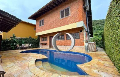 Casa com piscina, espaço gourmet, sauna e 4 quartos (sendo 1 suítes) à venda, 220 m² por r$ 1.400.000 - jardim albamar - guarujá/sp
