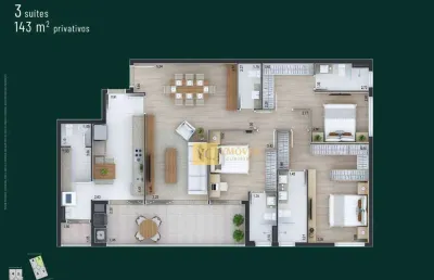 Apartamento com 3 dormitórios à venda, 143 m² por r$ 2.210.000,00 - santo inácio - curitiba/pr