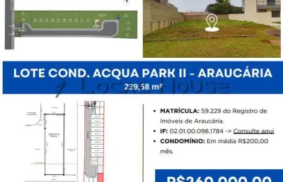 Terreno à venda em araucária, capela velha, 239,58m²