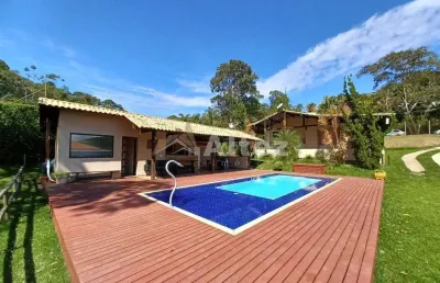 Casa de campo, 2 quartos (1 suíte), piscina quente, futebol, área gourmet, providência, teresópolis/rj