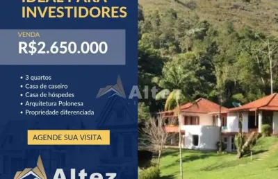Casa 3 quartos, 3620 m2, jardim, piscina, água própria, albuquerque, teresópolis