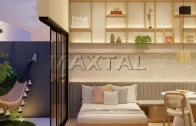 Studio garden de 34 m² em construção com área externa privativa à venda no campo belo.