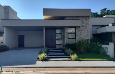 Casa de luxo em condomínio na cidade de indaiatuba-sp: 3 quartos, 3 suítes, 2 salas, 5 banheiros, 4 vagas - 222m².