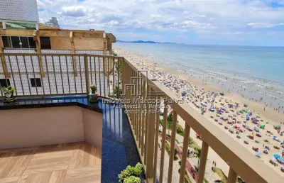 Cobertura praia grande, caiçara, frente mar,
 vista espetacular.
