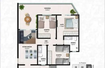 Apartamento com 3 dormitórios à venda por r$ 935.000,00 - praia do morro - guarapari/es