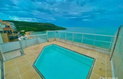 Cobertura com 4 quartos e dce frente p/ mar à venda na praia do morro - guarapari