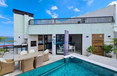 Cobertura com 4 dormitórios à venda, 200 m² por r$ 4.700.000,00 - riviera módulo 6 - bertioga/sp