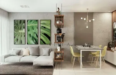 Apartamento com 2 dormitórios, sala ampla para 2 ambientes, cozinha americana e varanda à venda, 62 m² por r$ 484.000 - bessa - joão pessoa/pb