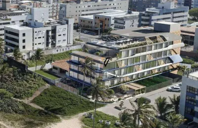 Flat com vista para o mar da cobertura com 1 dormitório, sala e varanda integradas à venda, 25 m² por r$ 630.000 - bessa - joão pessoa/pb