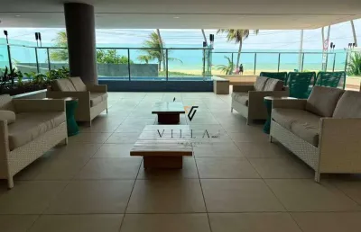 Apartamento à beira mar com 2 dormitórios, sala, cozinha americana e varanda gourmet à venda, 71 m² por r$ 1.100.000 - cabo branco - joão pessoa/pb