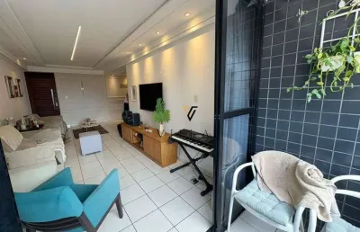 Apartamento amplo semimobiliado com 3 dormitórios, 2 salas e varanda para alugar, 132 m² por r$ 5.000/mês - tambaú - joão pessoa/pb