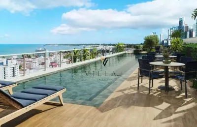 Apartamento a 400m da praia de cabo branco com 2 dormitórios, sala, cozinha e varanda à venda, 60 m² por r$ 913.350 - cabo branco - joão pessoa/pb