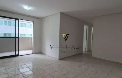 Apartamento amplo com 3 dormitórios, 2 salas, cozinha e varanda à venda, 84 m² por r$ 615.000,00 - tambaú - joão pessoa/pb