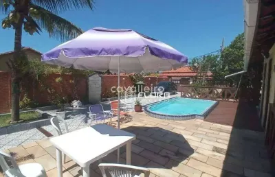 Casa com 4 quartos sendo 1 suíte, piscina. àrea gourmet, a 150 metros da praia, com 175 m², à venda, por r$ 630.000 - cordeirinho - maricá/rj