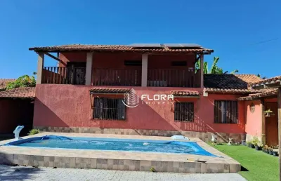 Casa com 4 quartos, piscina, área gourmet, sistema de captação de energia, à venda por r$ 570.000,00, s j imbassaí - maricá - rj