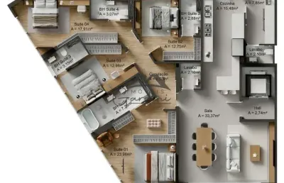 Apartamento com 4 quartos à venda na rua lauro muller, 1230, fazenda, itajaí por r$ 4.160.000