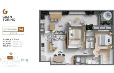 Apartamento com 2 quartos à venda na rua paulista, 232, itacolomi, balneário piçarras por r$ 985.052