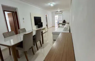Apartamento mobiliado uma quadra da praia com 3 dormitórios para alugar definitivo pacote, 119 m² por r$ 5.800 mês  canto do forte  praia grande sp