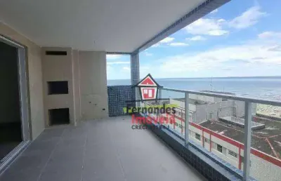 Apartamento alto padrão vista mar  com 3 suítes à venda, 143 m² por r$ 1.100.000 - aviação - praia grande/sp