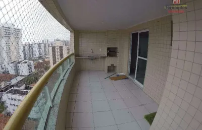 Apartamento na quadra da praia com vista mar 3 dormitórios sendo 2 suítes à venda, 114 m² por r$ 750.000 - ocian - praia grande/sp