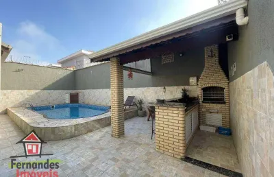 Casa isolada uma quadra da praira com 4 dormitórios sendo 3 suítes à venda, 223 m² por r$ 1.250.000 - balneário flórida - praia grande/sp