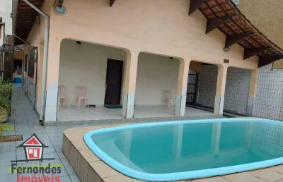 Casa isolada com piscina 4 quartos para alugar definitivo pacote em avenida paris, 260 m² por r$ 15.000/mês - canto do forte - praia grande/sp