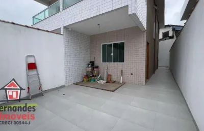 Sobrado novo individual com 3 suítes próximo da obramax  à venda, 98 m² por r$ 590.000,00  tude bastos (sítio do campo)  praia grande sp