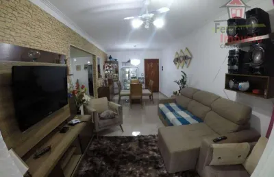 Apartamento porteira fechada  uma quadra da praia frente rua com 2 dormitórios à venda, 104 m² por r$ 590.000  caiçara  praia grande sp