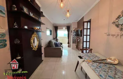 Apartamento mobiliado, vista do mar com 2 dormitórios à venda, parcela direto 61 m² por r$ 420.000  caiçara  praia grande sp