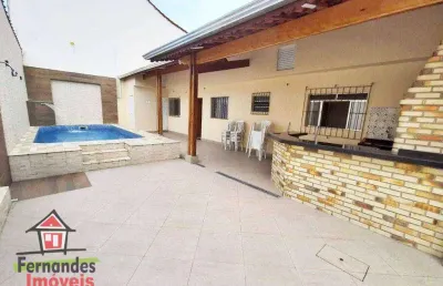Casa isolada  com  piscina 2 quartos à venda, 172 m² por r$ 560.000  balneário japura  praia grande sp