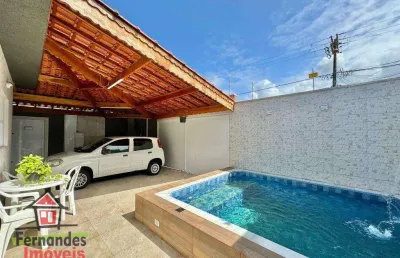Casa nova isolada com piscina 3 quartos sendo 2 suíte à venda, 180 m² por r$ 949.000  ocian  praia grande sp