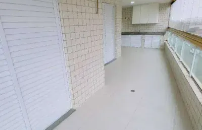 Apartamento com 3 dormitórios sendo 2 suítes para alugar definitivo pacote 132 m² por r$ 6.000/mês - aviação - praia grande/sp